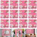 Flower Wall Backdrop 12pcs 16.5x16.5 Inch Artificial Floral Wall Panel 3D Silk Rose Wall Decor Ideal for Wedding Celebrations, Festive Party Backdrops, and Home Decor-Rose Pink