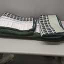 DJY Striped Quilt Set King Size, Green Boho Bedspread Set 3 Pieces Patchwork Coverlet Bedding Set Lightweight Soft Microfiber for All Season  36x20 in, blanket L98 , Green