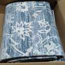 Soalmost 6x9 Area Rugs for Living Room, Stain Resistant Neutral Washable Rugs for Bedroom, Floral Vintage Non-Slip Soft Throw Carpet for Dining Room Farmhouse (Blue, 6'x9')