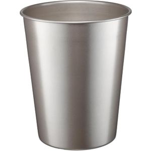 Monarch Abode Pewter Handcrafted Metal Wastebasket for Home Office Bedroom, Decorative Waste Basket, Modern Bathroom Garbage Can, Durable & Decorative Trash Bin, Pewter Bathroom Trash Can