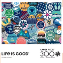 3pcs Buffalo Games - Life is Good - Sticker collage- 300 Piece Jigsaw Puzzle for Adults Challenging Puzzle Perfect for Game Nights - Finished Size is 21.25 x 15.00