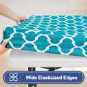 Smiry 2 Pack Rectangle Table Cloth 4 Foot, Waterproof Elastic Fitted Tablecloths, Windproof Washable Polyester Table Cover for Picnic, Camping, Outdoor (Teal, 30"x48")
