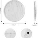 Natural Marble Serving Tray, 11.8in Round, Carrara Marble, Bathroom/Kitchen/Coffee Table Tray for Counter, Decorative Vanity for Catchall, Fruit and Snack