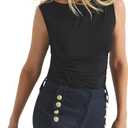 Derek Lam 10 Crosby Women's Sophia Top (X-Large, Black)