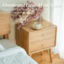 Night Stand, Midcentury Modern Solid Wood Nightstand with Drawer, Side Table with High Stool Leg, 25.98 H x 19.69 W x 15.75 D Inches (Mid-Century Modern)