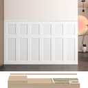 LONGKING Premade Board and Batten Wainscoting Kit, MDF Paintable Accent Wall Panels with Edge Trim, Pre-Cut Ready to Assemble Moulding for Interior Home Decor, Covers 93.93 x 56 in.