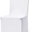 30 Pack White Chair Covers for Party, Spandex Chair Covers for Wedding, Stretch Seat Cover 30 Pieces, Universal Fitted Polyester Slipcovers for Dining Chairs, Parties & Banquet (30 PCS)