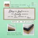 LuZhiQiang Bless the Food Before Us, the Family Beside Us, and the Love between Us Dining Room Wall Decor, 40" X 15" Religious Rustic Bible Verse for Kitchen Sign Wall Art (Wood)