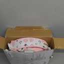 Portable Baby Bouncer Seat with 8 Melodies, 3 Vibration Levels & Adjustable Volume, Foldable Infant Bouncer Rocker with Safety Harness for Baby 0-6 Months, Indoor & Outdoor Use BR2402 (Pink)