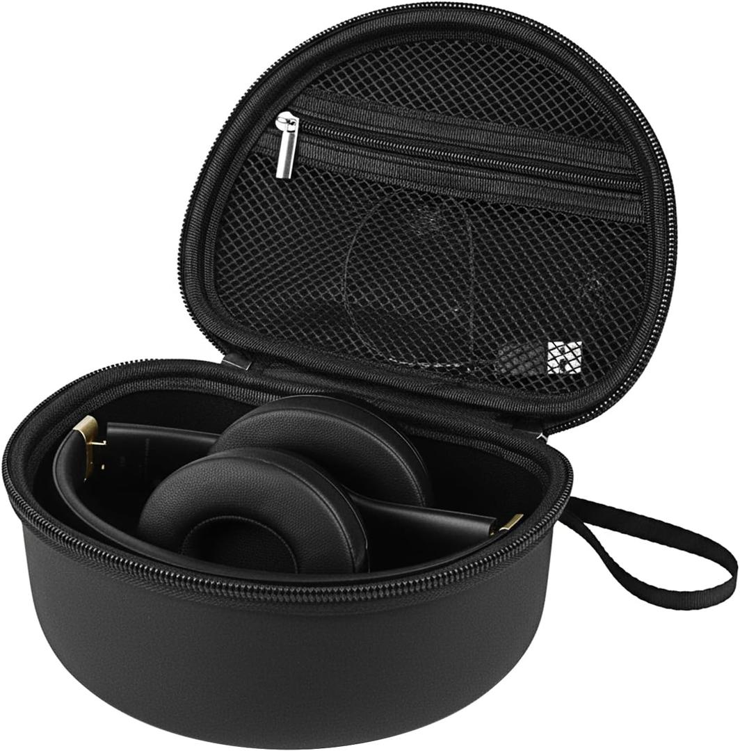 Hard Travel Case Compatible with Beats Solo 4, Studio Pro, Solo 3, Studio 3, Solo 2,Over Ear Headphone Case with Storage Cable Bag Strap (Black)