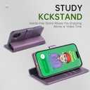 Wallet Case for iPhone 17 with Credit Card Holder,PU Leather Folio Flip Kickstand Protective Shockproof Cover for Apple 17 Phone Case (Purple, for iPhone 17-6.3'')