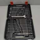 32-Piece Combination Wrench Set, SAE and Metric 1/4"-1" & 7mm-22mm Wrenches Chrome Vanadium Steel Box End and Open End Standard Wrench Set with Case