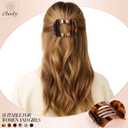 Obeoby 6 PCS Flat Hair Clips, Medium Flat Claw Clips French Hair Barrettes Accessories for Women Girls (Tortoiseshell)