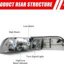 Headlight Assembly Pair for 1998-2011 Ford Crown Victoria Chrome Housing Amber Reflector Replacement W/O Bulbs