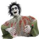 JOYIN Halloween Outdoor Decoration Zombie Groundbreaker, Animatronics Zombie Props Halloween Outside Decor, Animated Groundbreaker with Sound & Glowing Eyes for Graveyard Lawn Yard Haunted House Decor