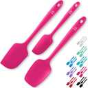 DI ORO Silicone Spatula Set - Rubber Kitchen Spatulas for Baking, Cooking, & Mixing - 600F Heat-Resistant & BPA Free Silicone Scraper Spatulas for Nonstick Cookware - Dishwasher Safe (3pc, Magenta)
