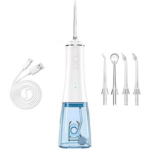 Water Dental Flosser Teeth Pick, Power Dental Flosser for Teeth, Waterproof Electric Dental Flosser, 280mL/ 9.5oz Water Tank, with 4 Jet Tips, 4 Cleaning Modes