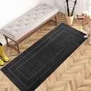 PURRUGS Dirt Trapping Door Mat 24" x 59", Non-Slip/Skid Machine Washable Entryway Rug, Dog Doormat, Super Absorbent Welcome Mat for Muddy Wet Shoes and Paws, Charcoal