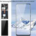 OLED for Samsung S22 Ultra 5g Screen Replacement for Samsung Galaxy S22 Ultra 5g SM-S908U LCD Screen Touch Digitizer Frame for SM-S908U1 Screen Replacement Display Black (US Version with Fingerprint)