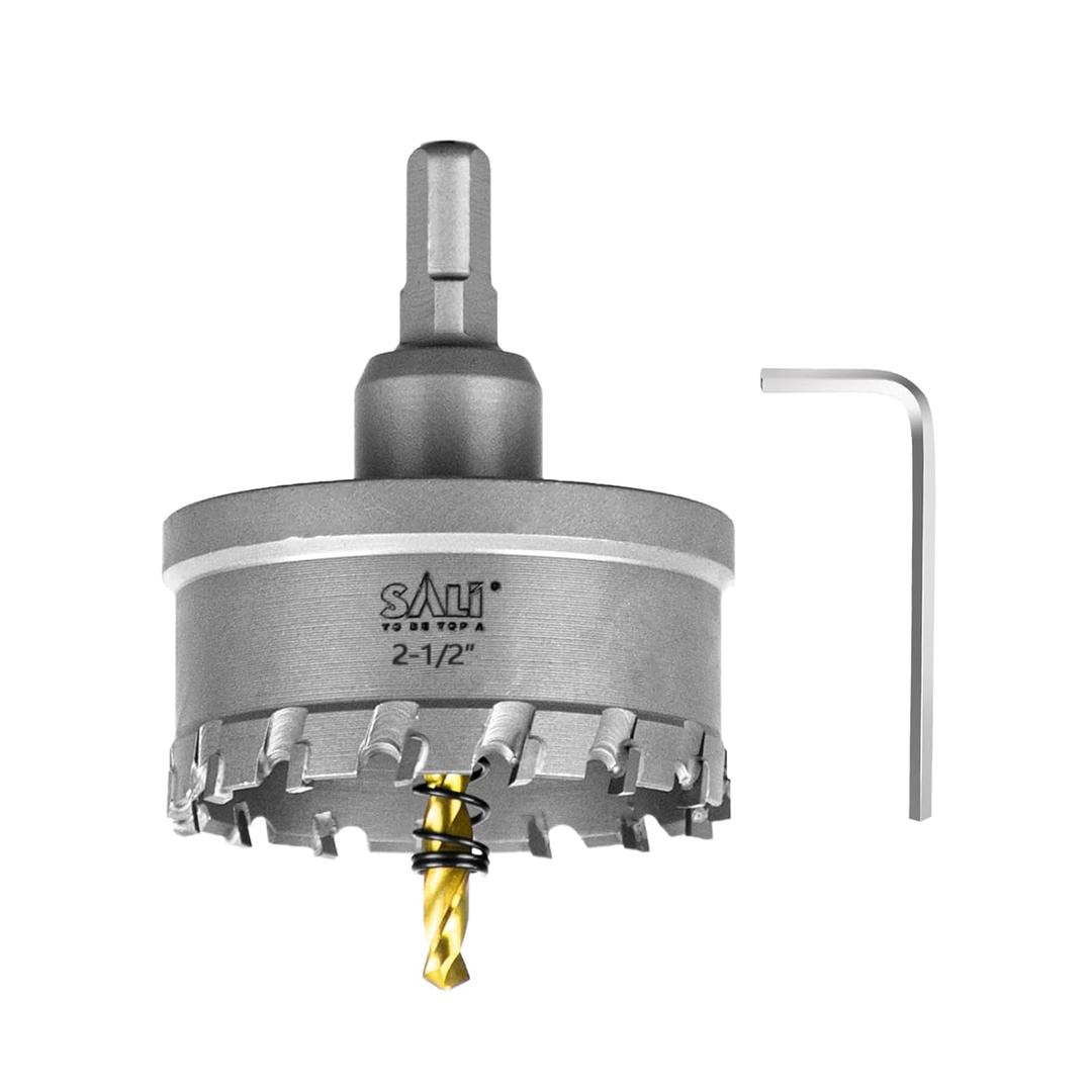 SALI 2-1/2"(64mm) TCT Hole Saw Kit Tungsten Carbide Tipped Hole Saw Drill Bit with Titanium-Plated Pilot Drill bit for Metal, Stainless Steel, Iron, Plastic