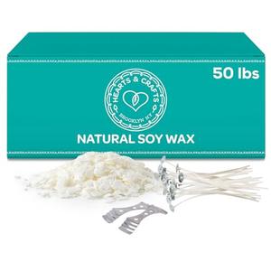 Hearts & Crafts Candle Making Kit - 50 lbs Soy Wax Flakes  - Premium DIY Candle Making Supplies