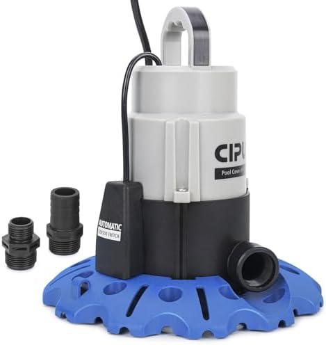 CIPU 1/3HP Pool Cover Drain Water Pump with Automatic Sensor Switch 2520GPH High Flow Submersible Sump Pump with 25FT Power Cord Easy to Use for Pool Covers Ponds Rain Barrels Basements
