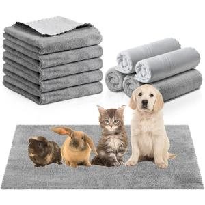 5 Pcs Waterproof Guinea Pig Blankets Washable Small Animal Pee Pad Pet Blanket Sleep Bedding Mats Absorbent Guinea Pig Cage Liner Reusable Pet Sleep Pad(Gray,22" X 47",Classic)