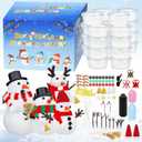24 Pack Build a Snowman Kit Christmas Crafts for Kids, Modeling Clay DIY Xmas Snow Toys Christmas Arts and Crafts for Kids Vacation Gift School Winter Party Fun Indoor Decorations