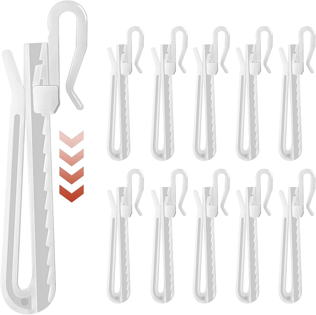 50pcs Plastic Curtain Hooks, Pinch Pleat Curtain Hooks, Drapery Hooks for Pleated Drapes, Adjustable Drapery Pins Curtain Pleat Hooks for Curtain