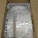 U-QE 100 Pieces Ivory Plastic Plates for Party - Ivory Disposable Plastic Plates - Heavy Duty Disposable Platos Including 50 Dinner 10 '' & 50 Dessert 7.5 '' for Weddings