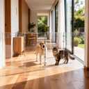 Acrylic Tall Dog Gate, Freestanding Pet Gate Barrier (4 Panel-31.5" H)
for Doorways, Indoor, Stairs, Foldable Fence Dog Playpen No Drilling