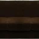 CUCRAF T Cushion Sofa Cover 4 Piece Slipcovers, Soft Thick Velvet Couch Cover for Living Room, Washable High Stretch Furniture Protector with 3 Cushion Slipcover, (Sofa, Brown)