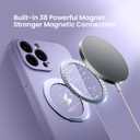 MCFANCE Magnetic Stand Case for iPhone 13 Pro | Compatible with MagSafe, Shockproof, Anti-Scratch Lining | Slim Fit (6.1" 2021) Lightpurple