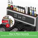 30 Inch Silicone Stove Top Shelf Magnetic for Kitchen, Strong Magnetic Heat Resistant Spice Rack Organizer for Over Stove Oven - (Black)