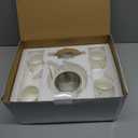 Dujust Japanese Tea Set, White Porcelain Tea Set with 1 Teapot Set, 6 Tea Cups, 1 Tea Tray, 1 Stainless Infuser, Cute Asian Tea Sets for Adults/Tea Lover/Women/Men (Plum in Golden)