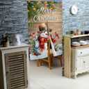 Noren Christmas Japanese Doorway Curtain Merry Christmas Balls Snowman Wooden Xmas Tree Bird Winter Noren Japanese Door Curtain Bedroom Partition Kithchen Divider Bathroom Door Decor 33.5"x 59" (Ft28)