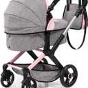 Bayer Pram Xeo Baby Doll Stroller, Convertible Doll Pram for Dolls Up to 20 inch