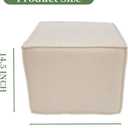 Square Ottoman Foot Rest,Small Pouf for Couch,Coffee Table - Boucle Upholstered Foot Stools Applicable to Living Room & Bedroom & Dorm - Compressed Poufs,Beige