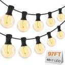 Outdoor String Lights 97Ft 48 LED G40 Globe Bulbs Connectable Patio Waterproof Hanging Light for Outside Gazebo Porch Garden Bistro Party Wedding Backyard Deck Indoor Balcony Decor