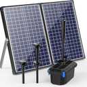 Biling Solar Pond Pump with Pond Filter, 70W Solar Panel, 660 GPH Solar Fountain Pump with Pond Filter Box Outdoor for Garden Ponds Water Feature Waterfall Pool