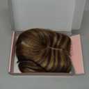 Flufymooz 100% Real Human Hair Toppers, 12 Inch Human Hair Toppers for Thinning Hair Large Hand-woven Area 360 Coverage Natural Hairpiece Wiglet for Women 5"x3" Silk Base (Medium Brown with Blonde)