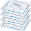 IRIS USA Board Game Storage Craft Organizer Box with Snap-Tight Latch Lid, 4-Pack Portable Plastic Case Bin for Puzzles, Magazines, Hobbies, Art Supplies, Fits 8.5" x 11" & A4 Papers, Slim, Clear