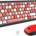MOFII Wireless Keyboard and Mouse Combo Silent, Slim Compact 2.4G USB Full Size, Cute Keyboard 110 Keys for PC, Notebook, MacBook, Tablet, Laptop, Windows System (Black Colorful)