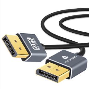 Flexible & Slim Silicone DisplayPort Cable 6.6FT, Soft 8K DP Cord, Ultra Thin Display Port 1.4 Supports 8K@60Hz,4K@120Hz for Gaming Monitor, Graphics, PC