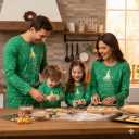 Radmire Matching Christmas Pajamas for Family Couples, XMAS Holiday PJs Sleepwear Set Long Sleeves and Pants