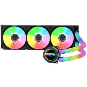 360mm AIO ARGB CPU Liquid Cooler, ARGB LED Tube, 3120mm PWM Fans, Black CPU Water Cooler for AMD/AM5/AM4, Intel LGA 1700/1150/1151/2011, Gaming