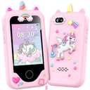 Kids Smart Phone for Girls Toys, Gifts for 3-10 Year Old Girl Boy Christmas Birthday Kids Toys, 2.8" Touchscreen Toddler Learning Cell Toy Phone with Dual Camera, Game, Music Player, 8GB Card Pink