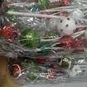 Yalikop 12 Pcs Christmas Glitter Ball Picks 15 Inch Green Red White Berries Picks for Christmas Tree Decorations Xmas Topper Ornaments DIY Wreath Garland Crafts Holiday Vase Fillers Winter Home Decor