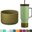 Silicone Boot for Owala 40 oz Tumbler with Handle, Anti-Slip Protective Sleeve for Stainless Steel Triple Layer Insulated Travel Tumbler Accessories (Dark Green)