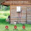 CAMPLUX Portable Propane Water Heater & Pump Kit, 1.32 GPM Tankless Gas Shower System with 12V Pump, Long Power Cables & Extension Hoses, Instant Hot Water for Off-Grid Camping, RV, AY132P43, White